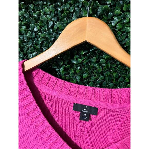 J Jason Wu Womens Sweater Size Medium Textured Stitch Pink Pullover - Picture 2 of 4